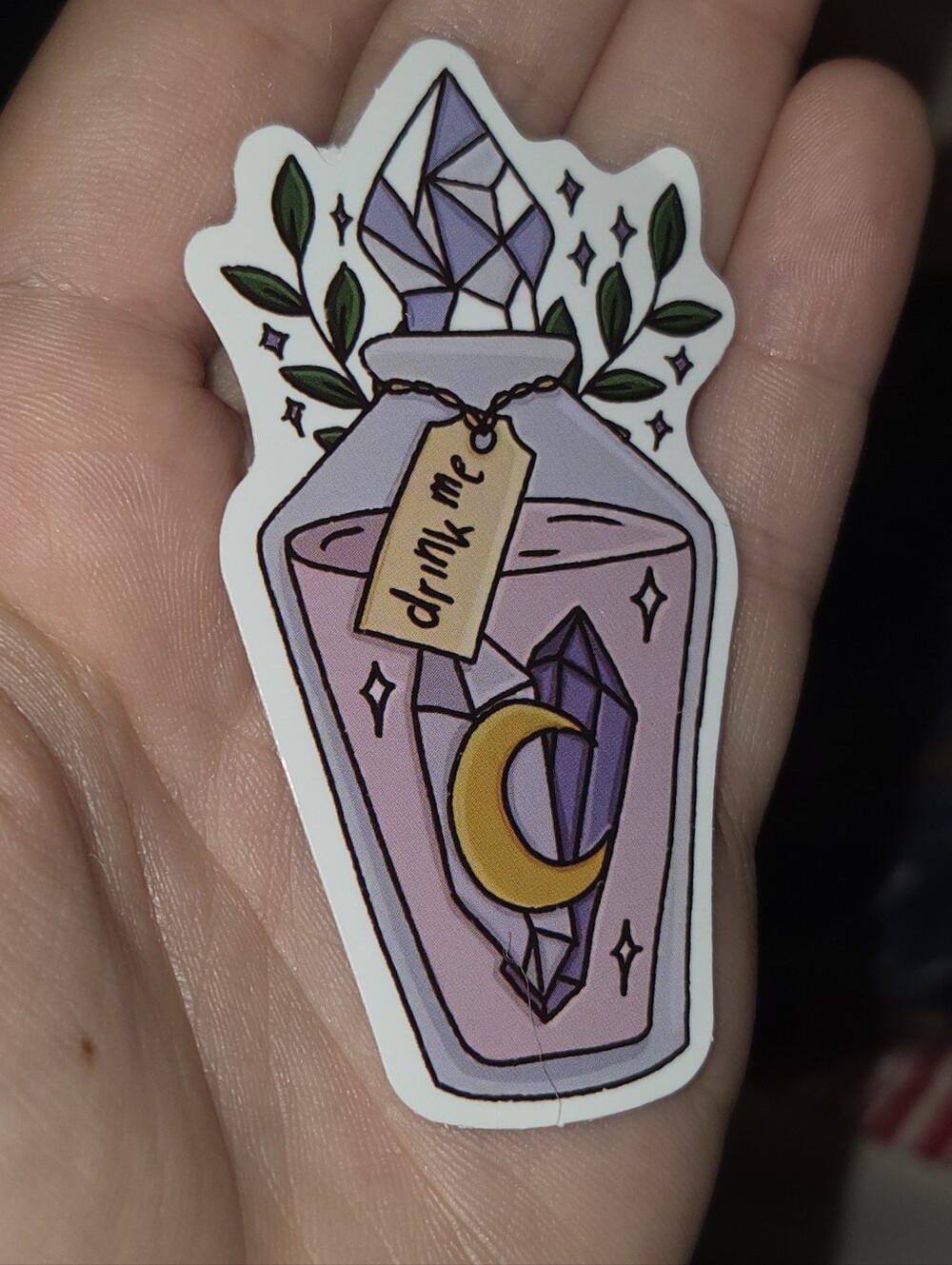 Mystic Crystal Potion Sticker - Purple & Gold